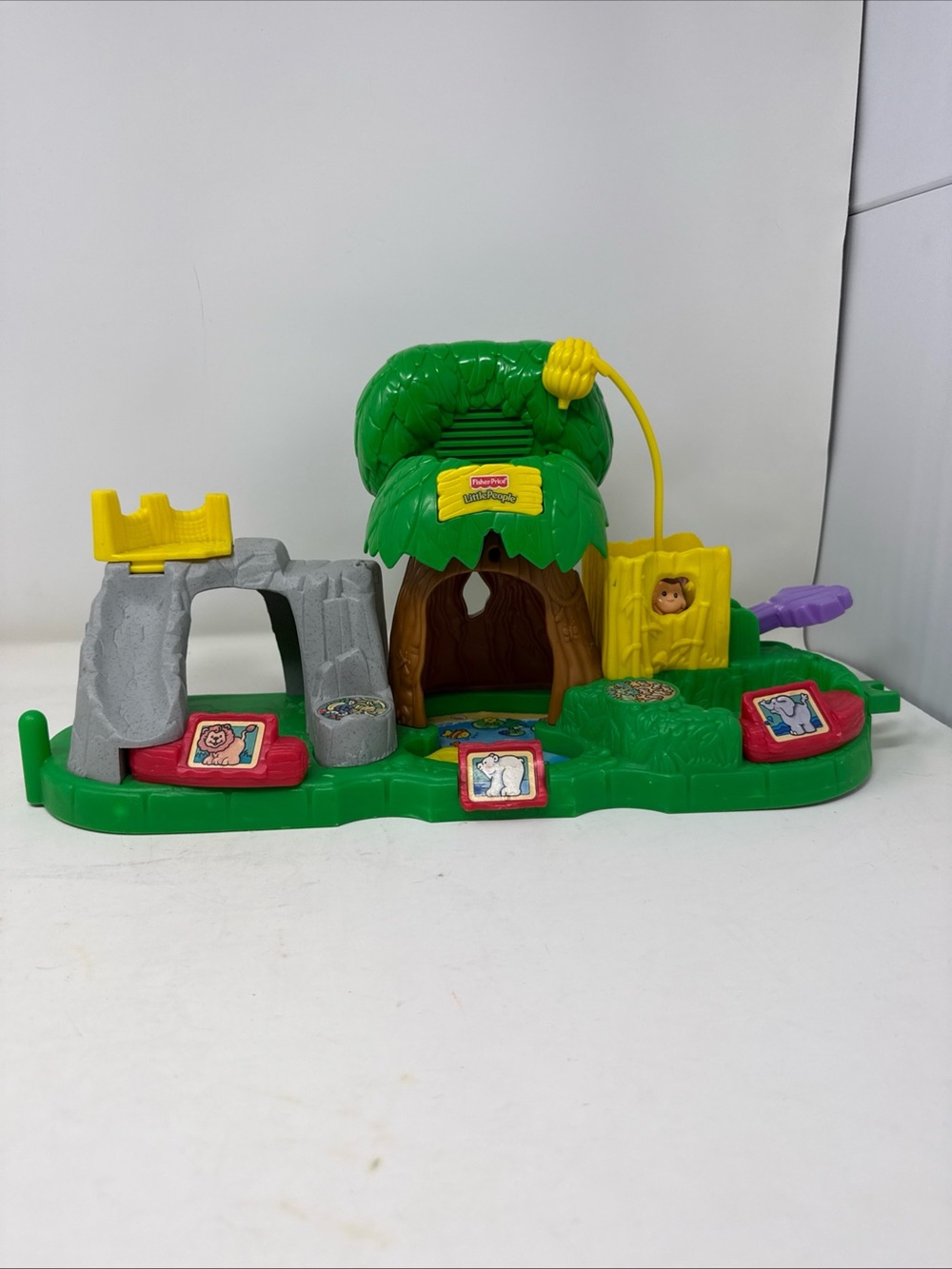 VNTG Fisher‑Price Little People 2001 Zoo Animal  Jungle Only Play Set No Sound